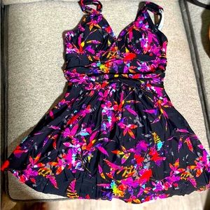 Small floral bathing suite dress